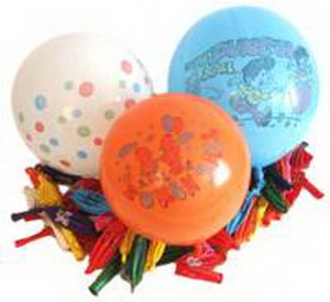 500 adet ( 5 paket ) desenli de�i�ik renklerde punch balon